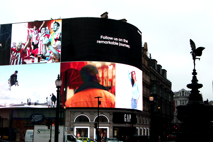 Led Screens showing advertisements of different organizations